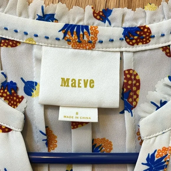 Cream strawberry detail Maeve tank top blouse from Anthropologie - Picture 4 of 4